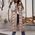 thumbnail image 4 of Hvyesh 2024 Winter Puffer Coats Women's Hooded Long Down Vest Full-Zip Sleeveless Puffer Vest Fashionable Coats Jacket, 4 of 6
