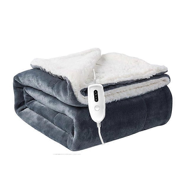Cozy Heated Blanket, Cozy Electric Blanket in Fur Look, 4 Temperature Settings, Machine Washable, with Auto Shut Off130*180CM Grey