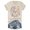 Beige, variant on Womens Crew Neck Short Sleeve Fashion T Shirts Summer Oversize Floral Graphic Print Vintage Blouses Casual Cute Trendy Top