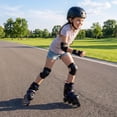 thumbnail image 3 of Babyjoy Patins en Ligne Réglables pour Enfants 7-9 Ans 4 Tailles Patins à Lame Réglables avec Roues Lumineuses Violet et Noir, 3 of 10