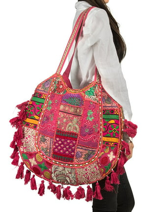 Stylish Vegan Boho Crossbody Bag - Durable Native Woven Fabric with Chic  Flower Print