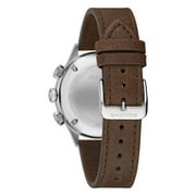 Bulova Mens Military Automatic Brown Leather Strap Watch 96A245