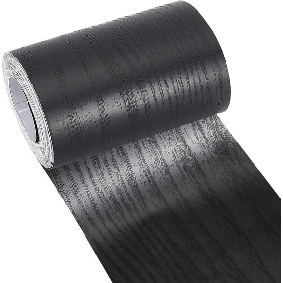 32.8ft x 4 inch Wood Grain Tape Realistic Wood Grain Repair Tape Black Self Adhesive Waterproof Mirror Border Edge Banding for Tables Baseboards Doors Windows Floors Furniture Renovation