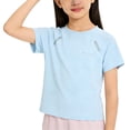 thumbnail image 2 of ITSAME Girls Athletic Shirts, Crewneck Short Sleeve Tops Mesh Quick-Dry Summer Sport T-Shirts Blue Size 12-13, 2 of 8