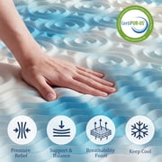 3 Inch Queen Memory Foam Mattress Topper, 5-Zone Support, Cooling Gel