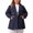 Navy Blue, variant on Women's Plus Size Coat Notch Double-Breasted Lapel Jacket Outwear Word Casual Coats with Pockets 2X Camel