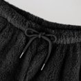 thumbnail image 5 of Women's Fashion Plush Casual Pants Solid Color Loose Comfortable Plush Warm Trousers for Soft and Cozy Everyday Wear,Black,3XL, 5 of 8