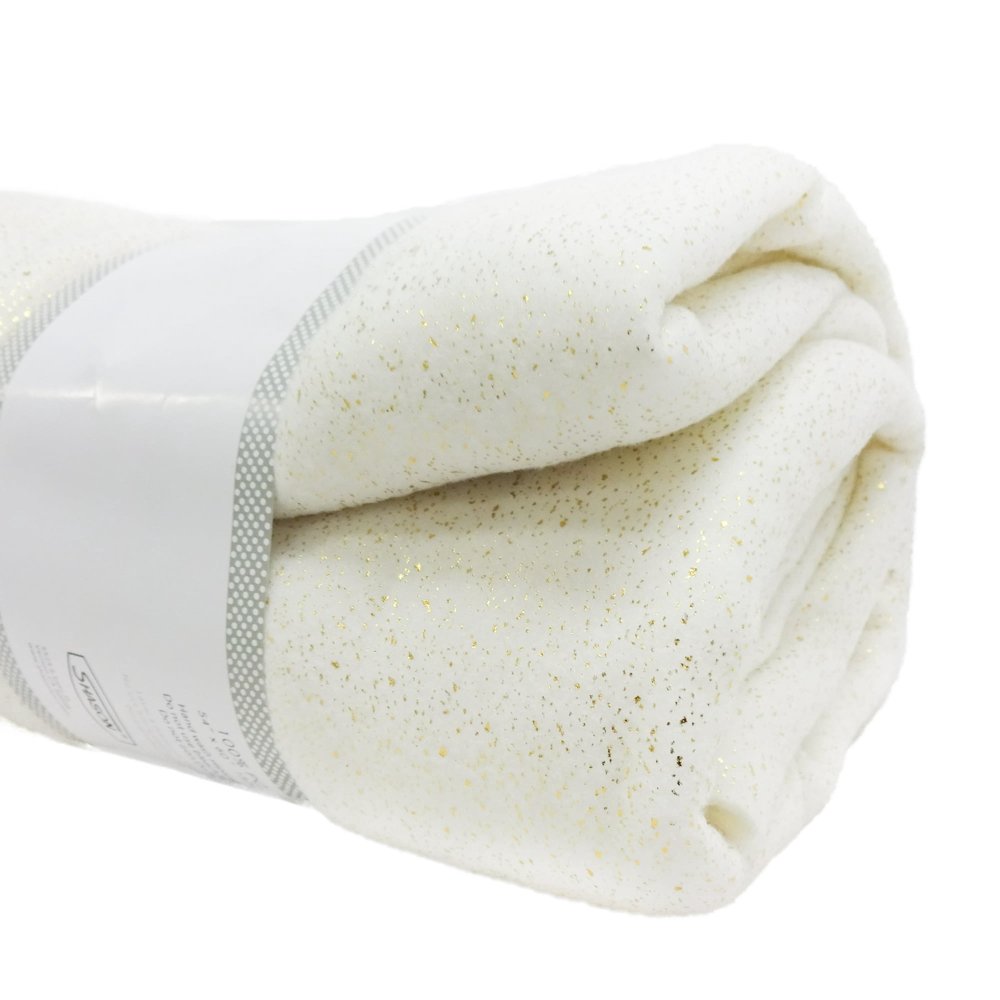 Cream and Gold Foil Crafting Fleece Fabric, 1.5 yard precut