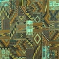 thumbnail image 1 of Ahgly Company Machine Washable Indoor Square Patchwork Turquoise Blue Transitional Area Rugs, 8' Square, 1 of 4