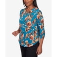 thumbnail image 6 of Alfred Dunner Womens Petite Tossed Floral Shirttail Hem Top, 6 of 6