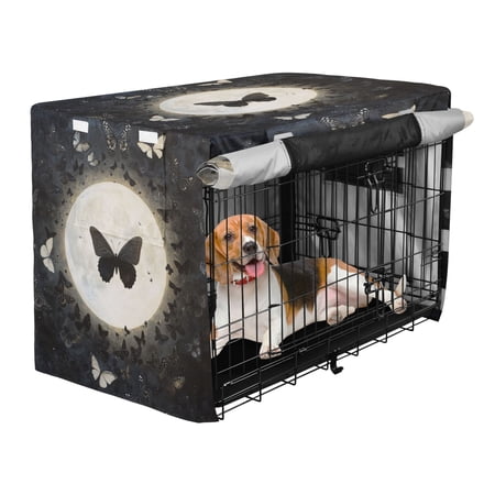 Qxltty Moonlight Butterfly Crate Cover Durable Oxford Cloth Pet Kennel Sunshade Universal Fit for 35in Wire Cage