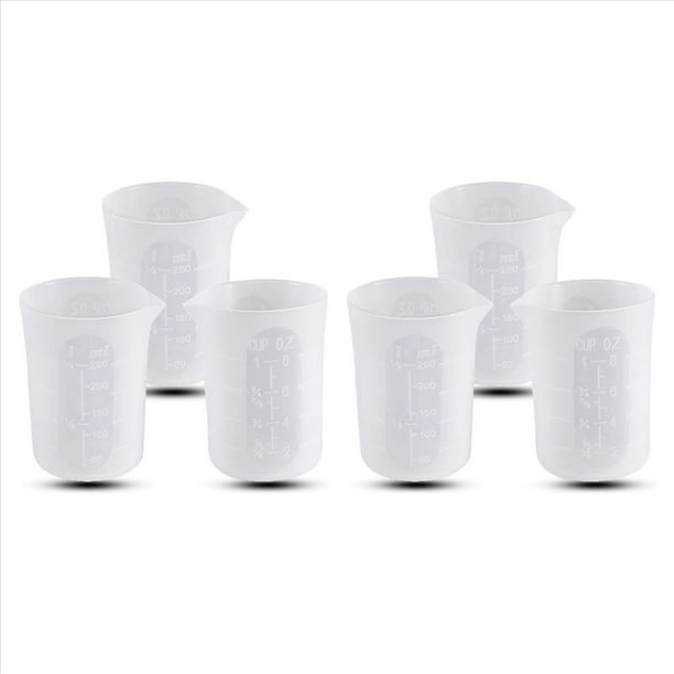 Vasos Medidores de Silicona de 250 Ml para Hacer Resinas Vasos Mezcladores Antiadherentes de Escamas Blandas Herramientas de PequeñA Capacidad 6 Piezas
