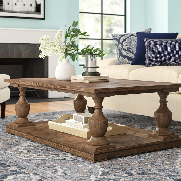 Shameka Solid Wood Floor Shelf Coffee Table with Storage Base Manufactured Wood Type MDF Additional Tools Required Screw Driver
