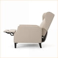 thumbnail image 3 of Recliners, Traditional Wingback Pushback Recliner with Nailhead Trim & Dark Brown Birch Legs | Wheat Fabric, 3 of 16