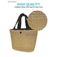 thumbnail image 6 of BadPiggies Straw Tote Bag Boho Summer Beach Woven Bag with Handles Stylish Purses Shoulder Bag for Women Girls (Black) : Size - 11.02*8.27*7.09 inch / 28*21*18 cm, 6 of 9