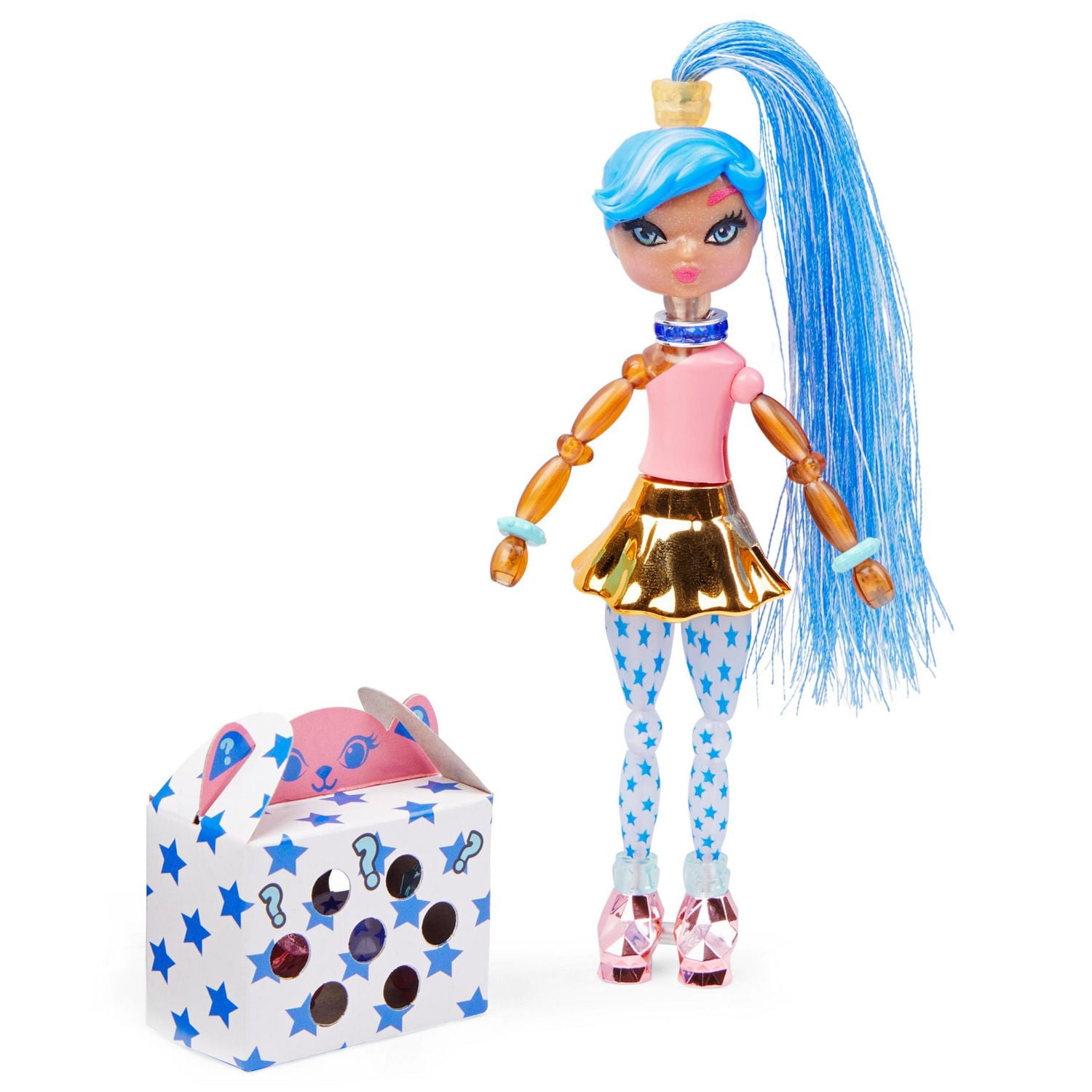 Twisty Girlz, Série 2, Poupée à transformer en bracelet à collectionner Ebon E. avec Twisty Petz mystère