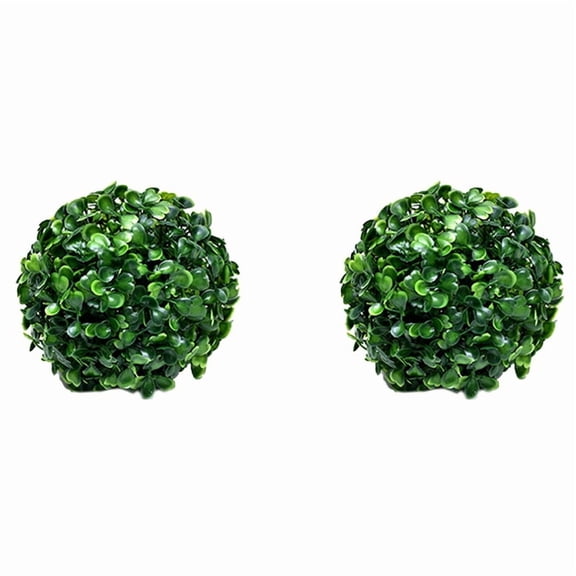 2X Greenery Balls Faux Boxwood Green Round Balls No Trimming Artificial Topiary Balls Table Decoration A,2 x Artificial Topiary Ball,Green