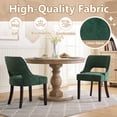 thumbnail image 3 of ClinQ Dining Chair,Morden Wood Leg Upholstered Kitchen Chair Set of 6, Darkgreen-Black Leg, 3 of 6
