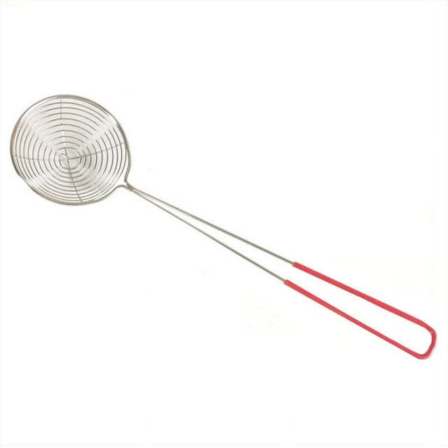thinsony Stainless Steel Strainers Oval Hand Type Silicone Handle Anti-slip Washable Reusable Storaging Hook Colander Kitchen Sifters