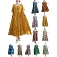 thumbnail image 3 of Vestido suelto de mujer con bolsillos Vestido de playa informal de manga corta con estampado vint MABOTO Vestido, 3 of 7