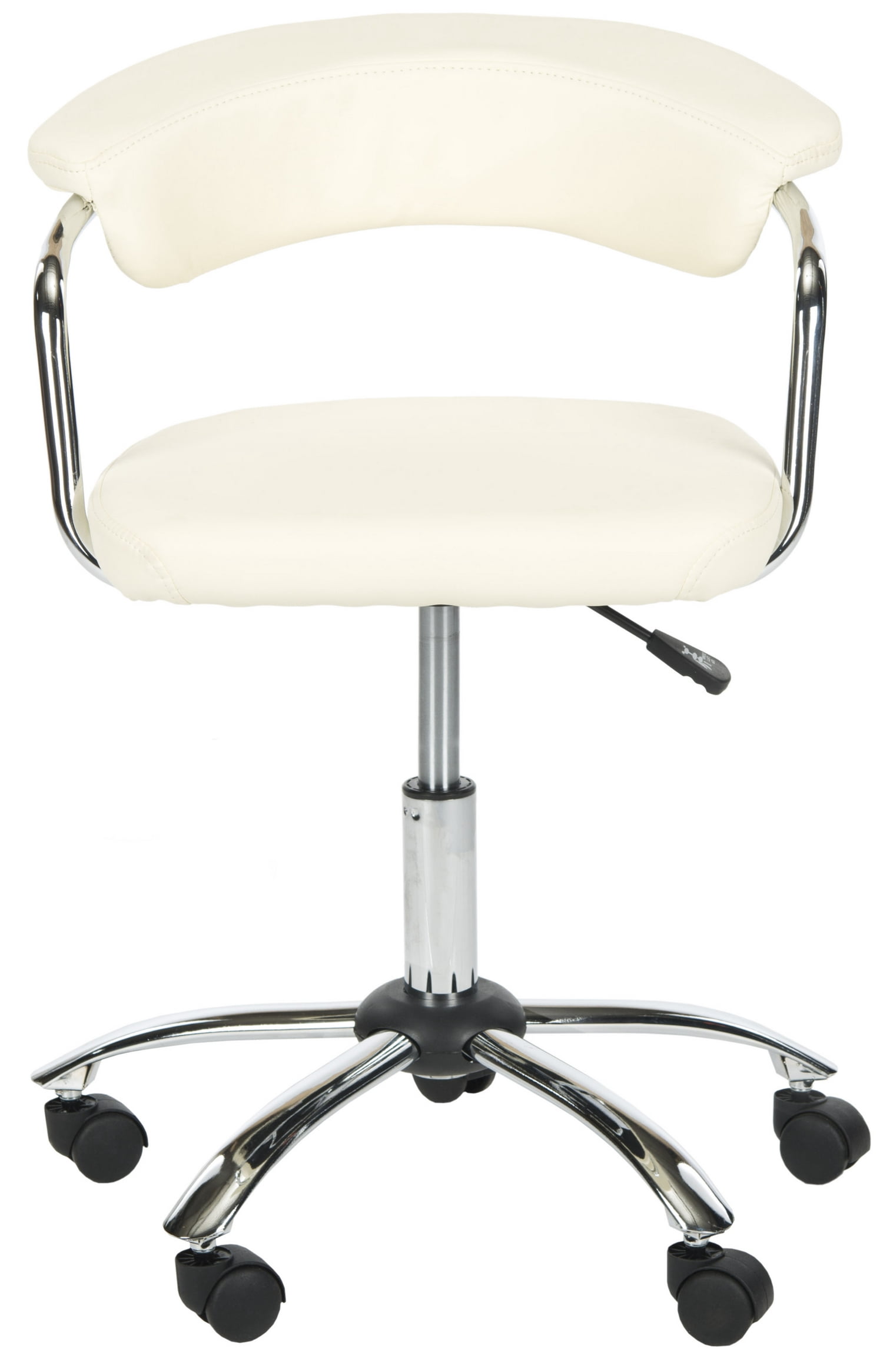 Safavieh Pier Faux Leather Mid Back Desk Chair, Creme
