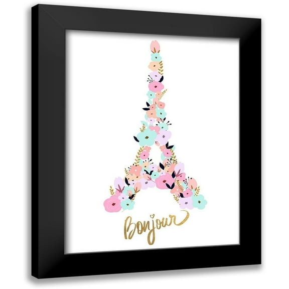 Quach, Anna 12x14 Black Modern Framed Museum Art Print Titled - Bonjour