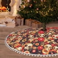 thumbnail image 6 of Rocae cute record music Skull for Christmas Tree Skirt with Pom Pom Trim for Holiday Party for Holiday Home Decor Indoor Outdoor-48", 6 of 7