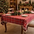 thumbnail image 6 of Christmas Plaid Tablecloth, Tartan Checkered Table Cover, Farmhouse Holiday Dining Decor, Christmas Party Gift, 6 of 7