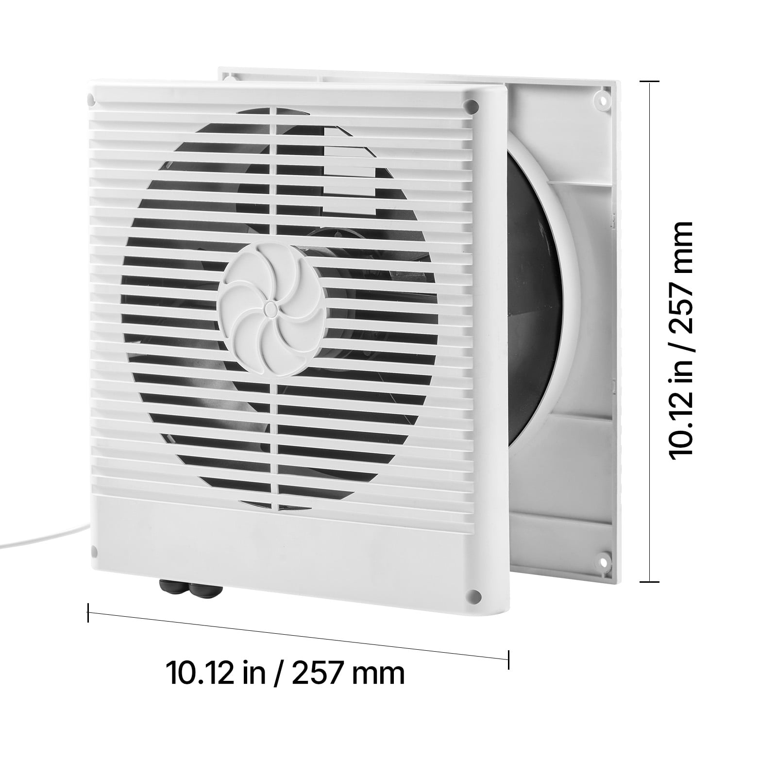 VEVOR 7.5-Inch Room to Room Fan, Through Wall Fan with AC Motor & Bi-directional Adjustable Wind, 180 CFM Ventilation Quiet Exhaust Vent for Kitchen, Living & Laundry Room, Workshop