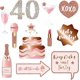 thumbnail image 5 of Accesorios fotográficos para fiesta de cumpleaños número 40, kit de accesorios para selfies en oro rosa con palo para fiesta de primer año, 5 of 5