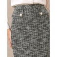 thumbnail image 4 of DARING DIVA Women's Tweed Pencil High Waisted Bodycon Midi Skirts L Black, 4 of 7