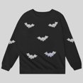 thumbnail image 5 of SJLDQY Unisex Kids Halloween Sweatshirts Hallowmas Bat Graphic Long Sleeve Crewneck Sweatshirt Fall Winter Lined Warm Pullover Tops, 5 of 5