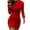 Red, variant on Aoochasliy Fall Dresses for Women Fall Fashion Autumn Winter Leisure Solid Tight Hooded Long-Sleeved Dress