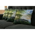thumbnail image 2 of Ambesonne Nature Throw Pillow Cover 4 Pack, Fishing Pier by River, 20", Green Blue White, 2 of 6