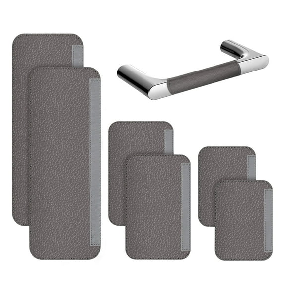 Refrigerator Handle Covers 3 Sets of 6, Adjustable Non Slip Fridge Door Handle Cover Protector, Appliance Handle Covers for Microwave Dishwasher Cabinet Accessories (Grey)