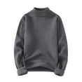 thumbnail image 2 of Stamzod Winter Men's Sweaters Fashion Solid Color Long Sleeve Mock Neck Knit Sweater Casual Thicked Warm Pullover Sweater for Men Dark Gray-5 M, 2 of 4