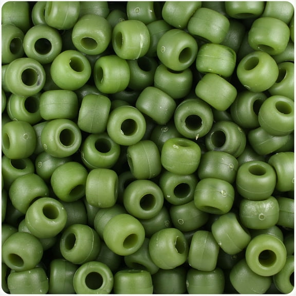 BeadTin Jade Matte 9mm Barrel Pony Beads (500pc)