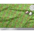 thumbnail image 2 of Soimoi Green Cotton Voile Fabric Snowman,Candies & Gift Box Christmas Print Fabric by the Yard 42 Inch Wide, 2 of 3