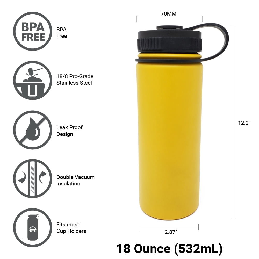 Transformers OFFICIAL Bumblebee 18 oz Insulated Water Bottle, Leak  Resistant, Vacuum Insulated Stainless Steel with 2-in-1 Loop Cap