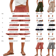 thumbnail image 3 of iHPH7 Women's Linen Blend High Waist Wide Leg Capris Ruffle Pedal Pushers with Pockets Smocked Elastic Cropped Pants Summer Casual Beach Lounge Trousers Watermelon Red 3XL, 3 of 6