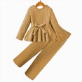 thumbnail image 6 of NOLDARES Toddler Baby Girl Clothes Cute Long Sleeve Sweatshirt Fall Winter Outfits Kids Joggers Pants 2Pcs Soft Set(Yellow,9-10 Y), 6 of 6