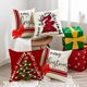 thumbnail image 3 of Decoración de vacaciones felices de Navidad con fundas de almohada, decoración del sofá de fundas de almohada de la granja de invierno con lino(B)(4 piezas), 3 of 5