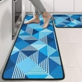 thumbnail image 2 of Kitchen Rugs Sets Of 2,Blue Geometric Pattern Anti Fatigue Kitchen Mat Rugs Non Slip Washable,Decorative Kitchen Floor Mats for Kitchen,Sink,Laundry,17"x47"+17"x47", 2 of 5