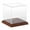 Hardwood Base, variant on Plymor Clear Acrylic Display Case with No Base, 4" x 4" x 4"