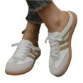 thumbnail image 3 of Women's Retro Gum Sole Fashion Sneakers-Lace Detail Casual Retro Walking Shoes-Gum Sole Casual Tennis-Anti Slip Trainers, 3 of 5