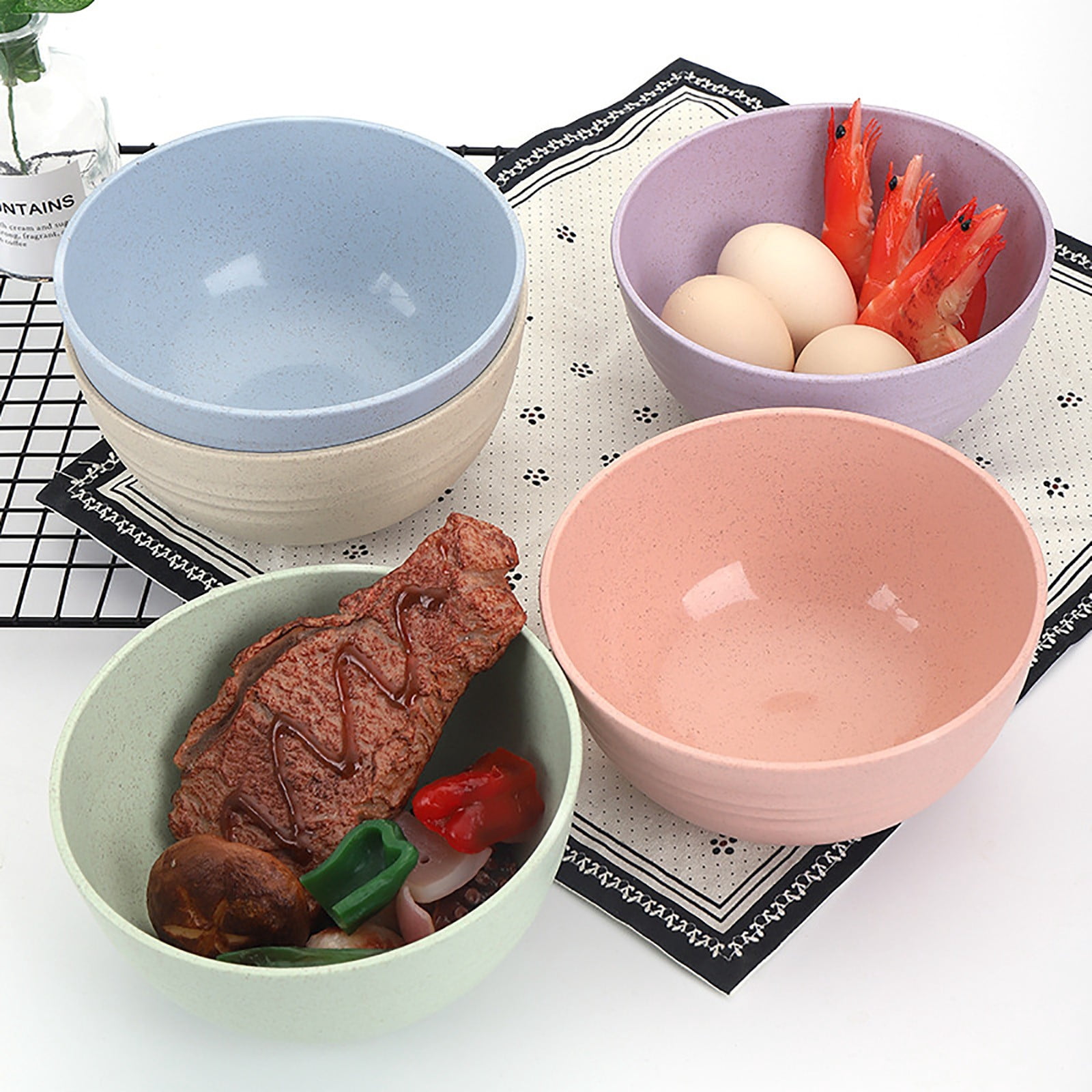 Bol à céréales 24 onces, 4 Bol petit déjeuner, Bol à soupe, Incassable Bol à céréales 24 onces, 4 Bol petit déjeuner, Bol à soupe, Incassable