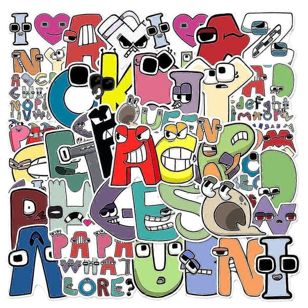 50pcs/set Alphabet Lore Graffiti Stickers Decal For Skateboard Water Bottle Decoration
