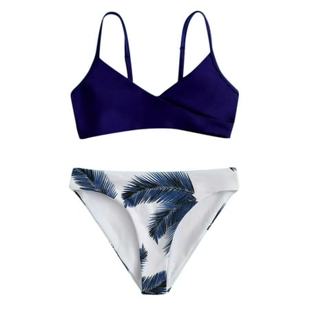 

NECHOLOGY Girl 12 Baby Girl Summer Solid Color Swimwear leaves Shorts 2PCS Bikini Swimsuit Swimwear for Girls Swimwear Blue 13-14 Years