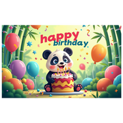 LUUFILx Panda Birthday Backdrop Banner for Kids Party Supplies Happy Birthday Decorations with Balloons and Flowers Party Decor Background Props
