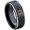 White Gold Bezel, variant on 0.05ctw Princess Cut Garnet Tungsten Ring - 8MM Polished Black IP Stepped Edge Tungsten Carbide Wedding Band - January Birthstone Ring - 14kt White Gold Bezel - TN118PS-1GRs12.5